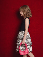 Girls Ecru Solid Fit & Flare 100% Cotton Dress