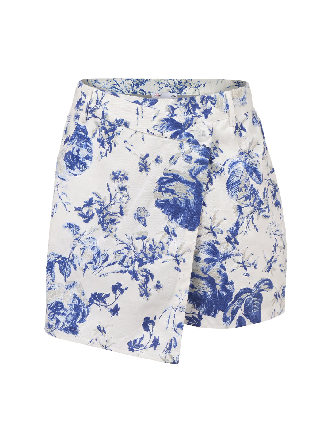 Girls White Floral Regular Fit 100% Cotton Shorts