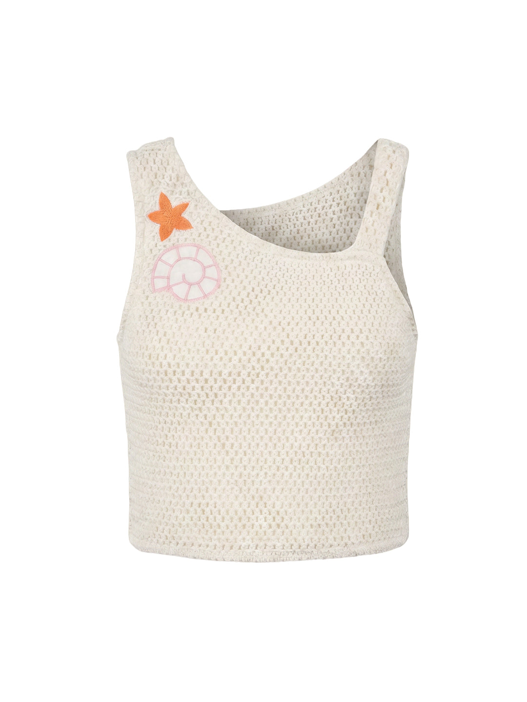 Girls Ecru Solid Regular Fit 100% Cotton Sleeveless Top