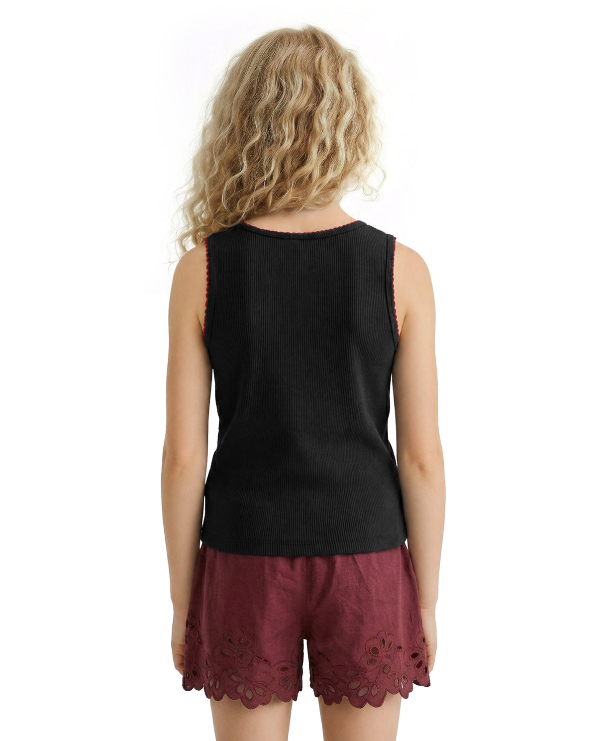 Girls Jet Black Solid Regular Fit 100% Cotton Top