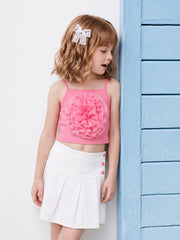 Girls Magenta Solid Regular Fit 100% Cotton Top