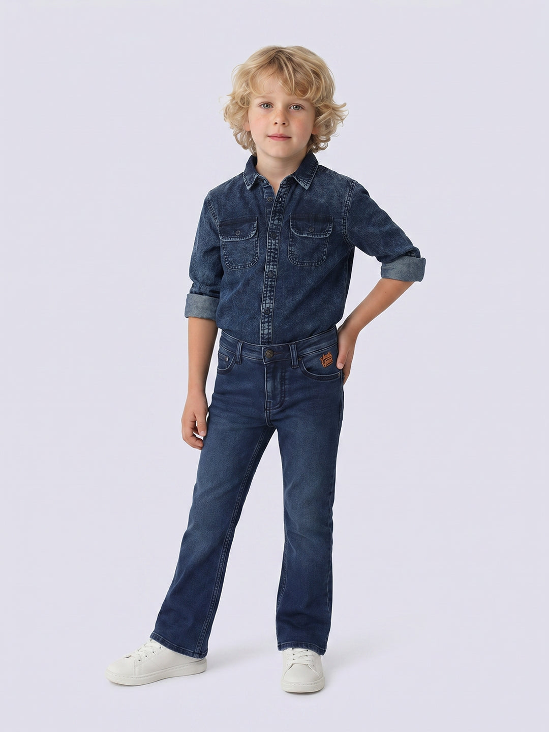 Jack & Jones Jr. Boot Cut Jeans Dark Blue Denim