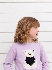 Girls Beary Lilac Printed Regular Fit Shirt