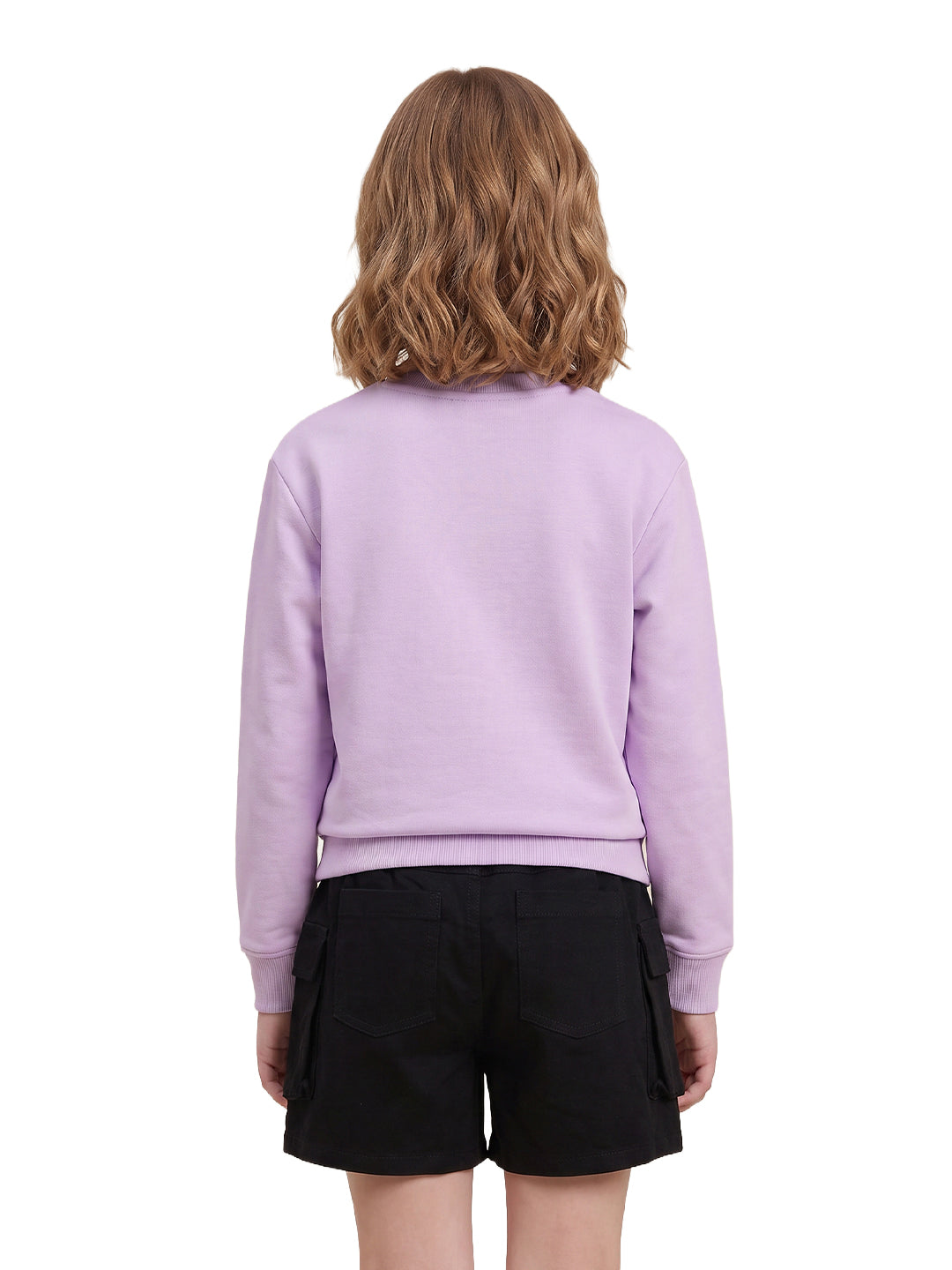 Girls Beary Lilac Printed Regular Fit Shirt