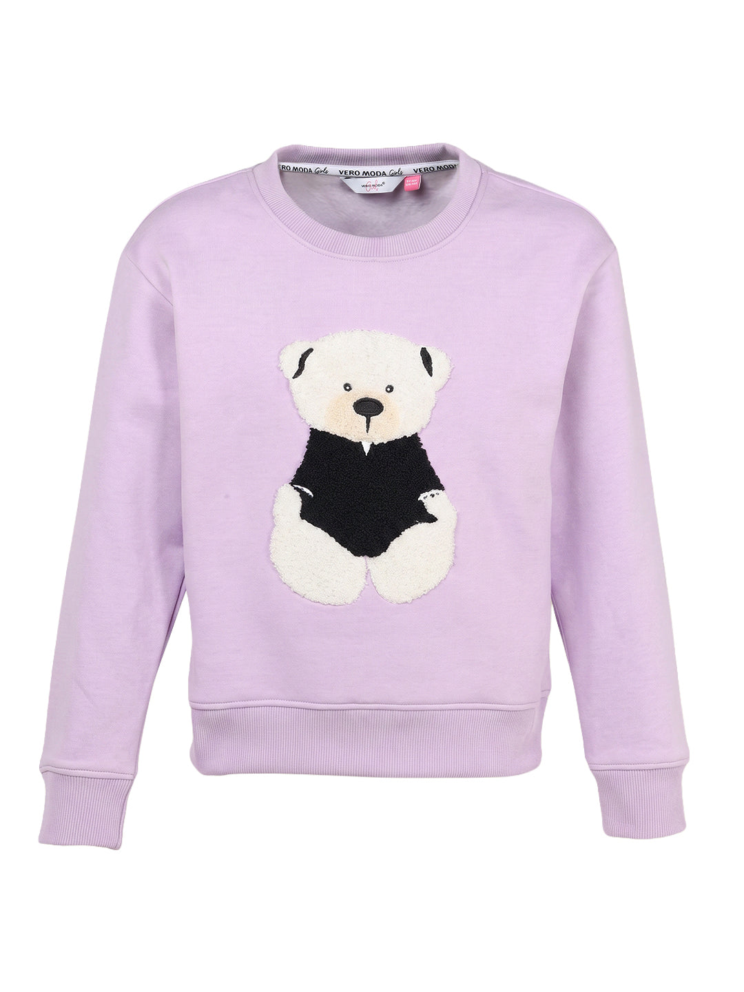 Girls Beary Lilac Printed Regular Fit Shirt