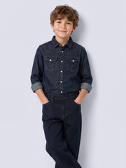 SHERIDIAN Classic Denim Shirt for Boys – Dark Blue