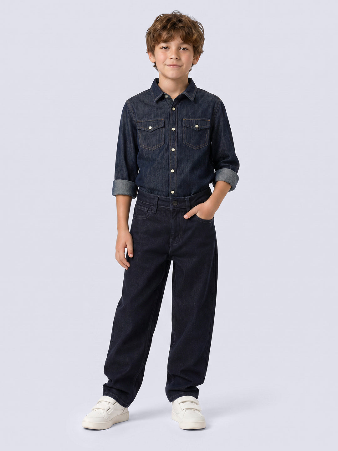 SHERIDIAN Classic Denim Shirt for Boys – Dark Blue