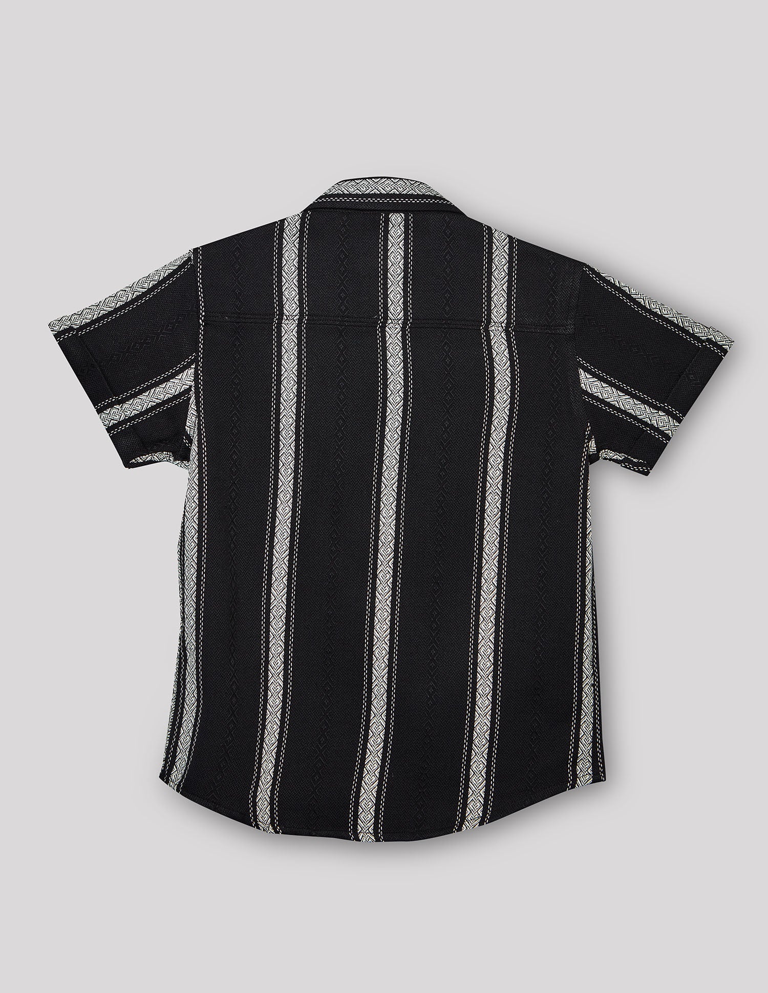 Boys Black Cotton Fashion Shirt – Half Sleeve