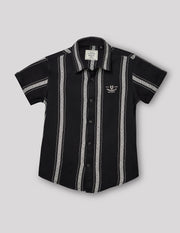 Boys Black Cotton Fashion Shirt – Half Sleeve