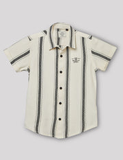 Boys Cream Cotton Fashion Shirt – Half Sleeve