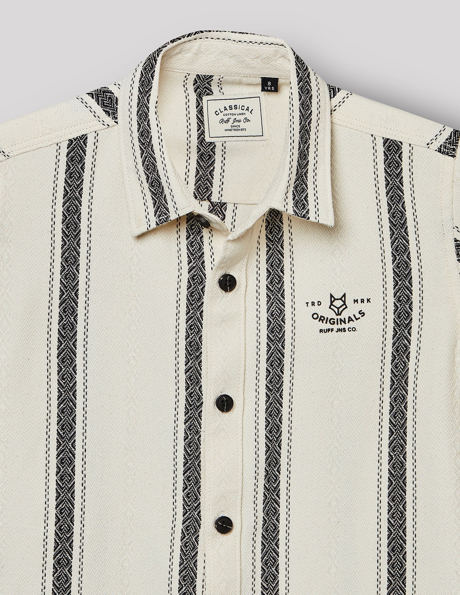Boys Cream Cotton Fashion Shirt – Half Sleeve