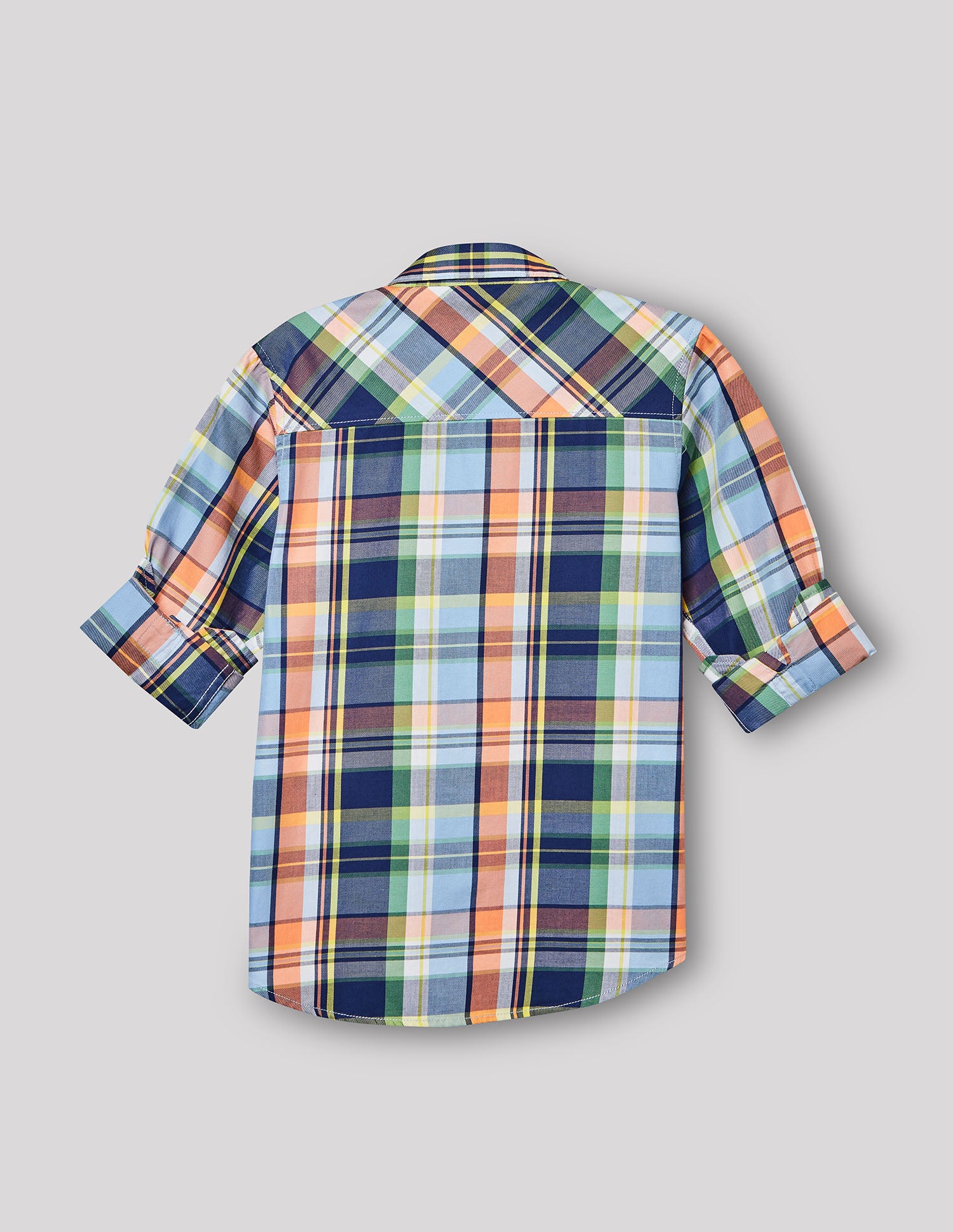 Boys Blue Cotton Checks Shirt – Full Sleeve
