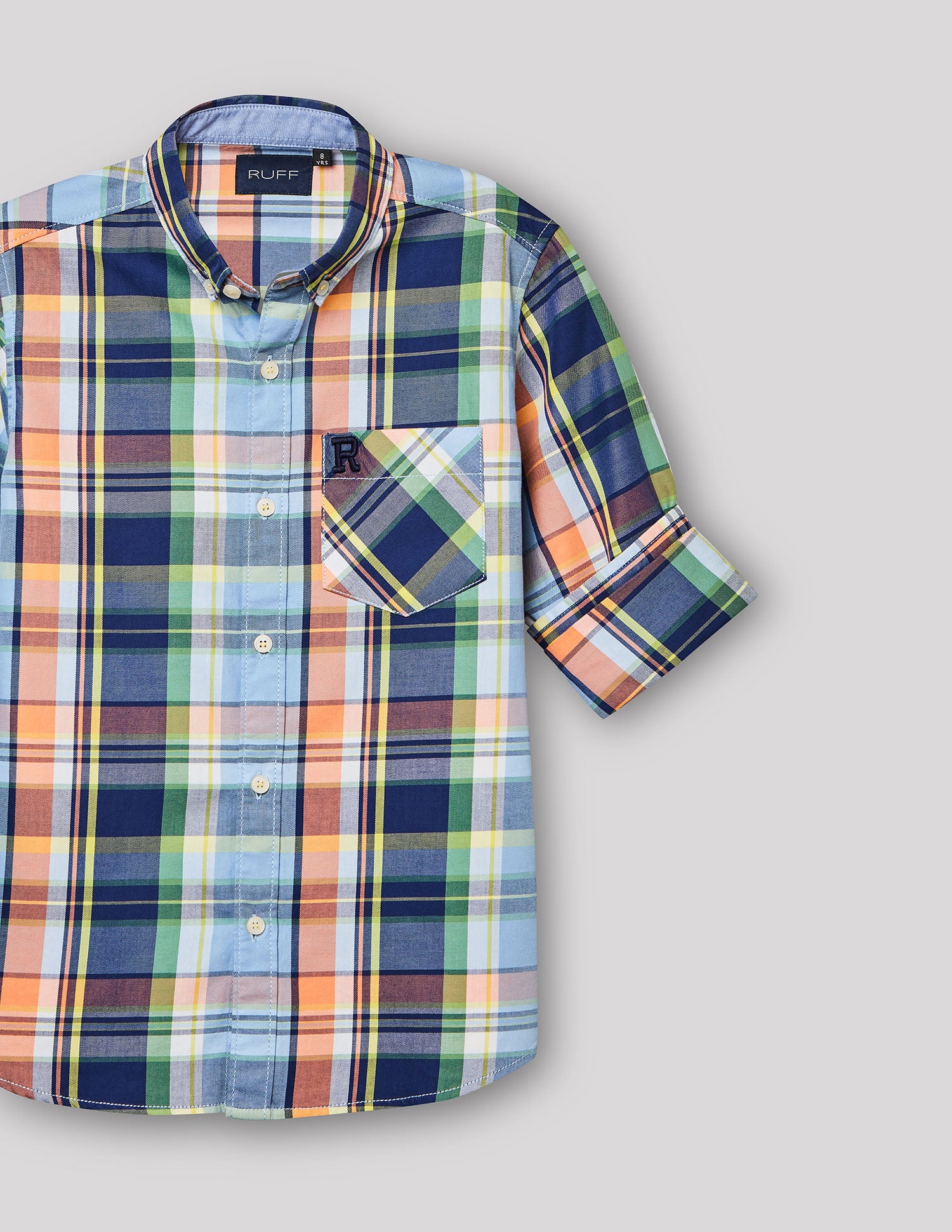 Boys Blue Cotton Checks Shirt – Full Sleeve
