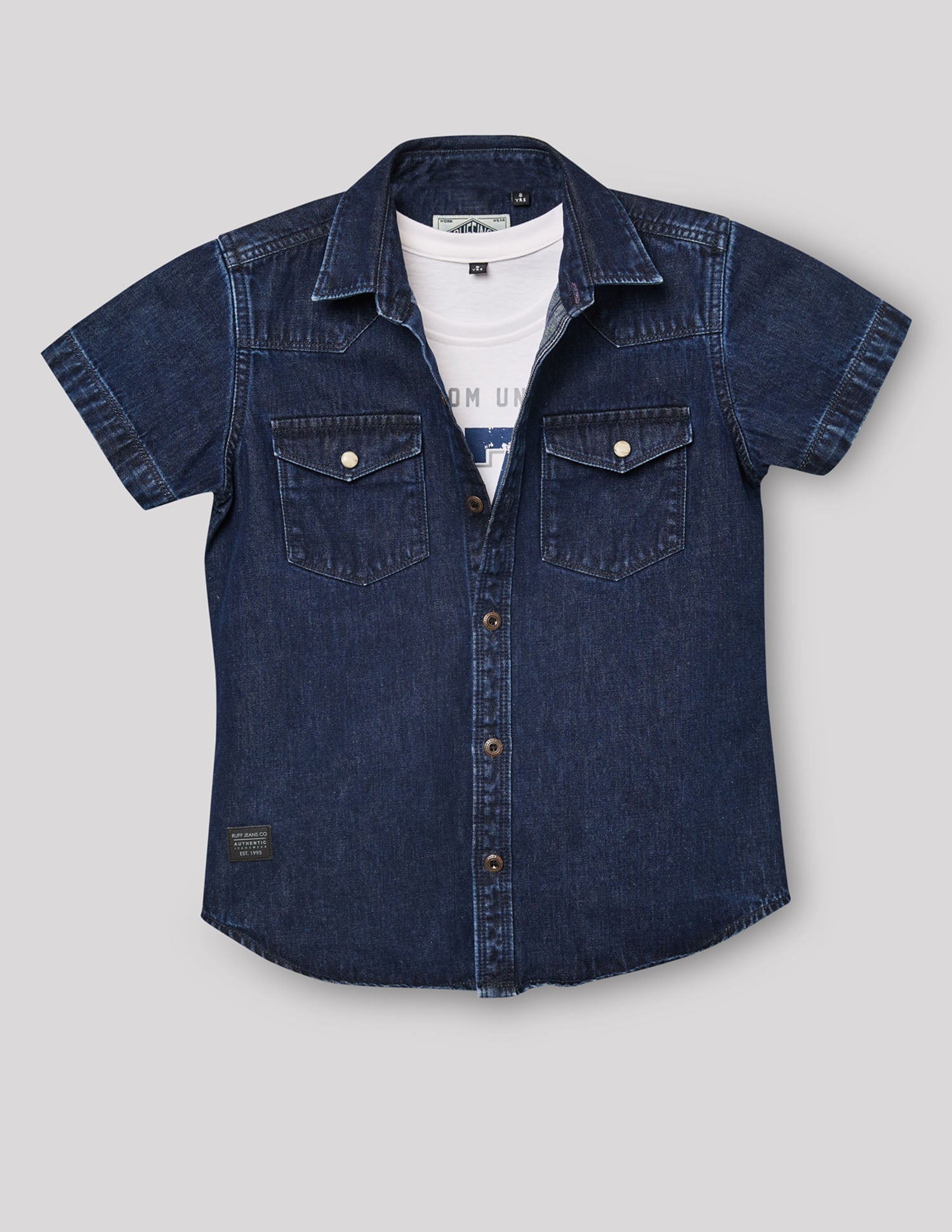 Boys Denim-X Cotton Denim Shirt – Half Sleeve