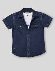 Boys Denim-X Cotton Denim Shirt – Half Sleeve