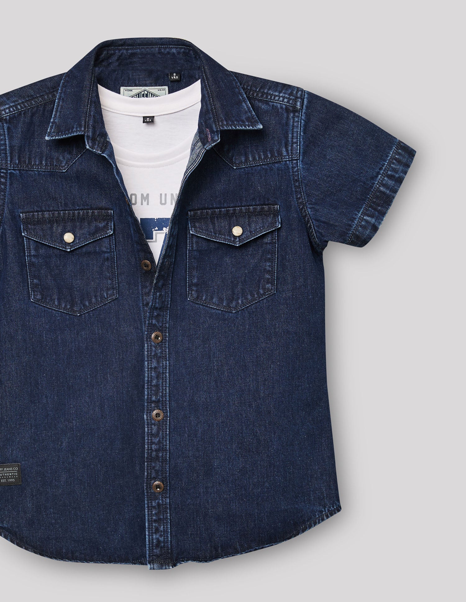 Boys Denim-X Cotton Denim Shirt – Half Sleeve