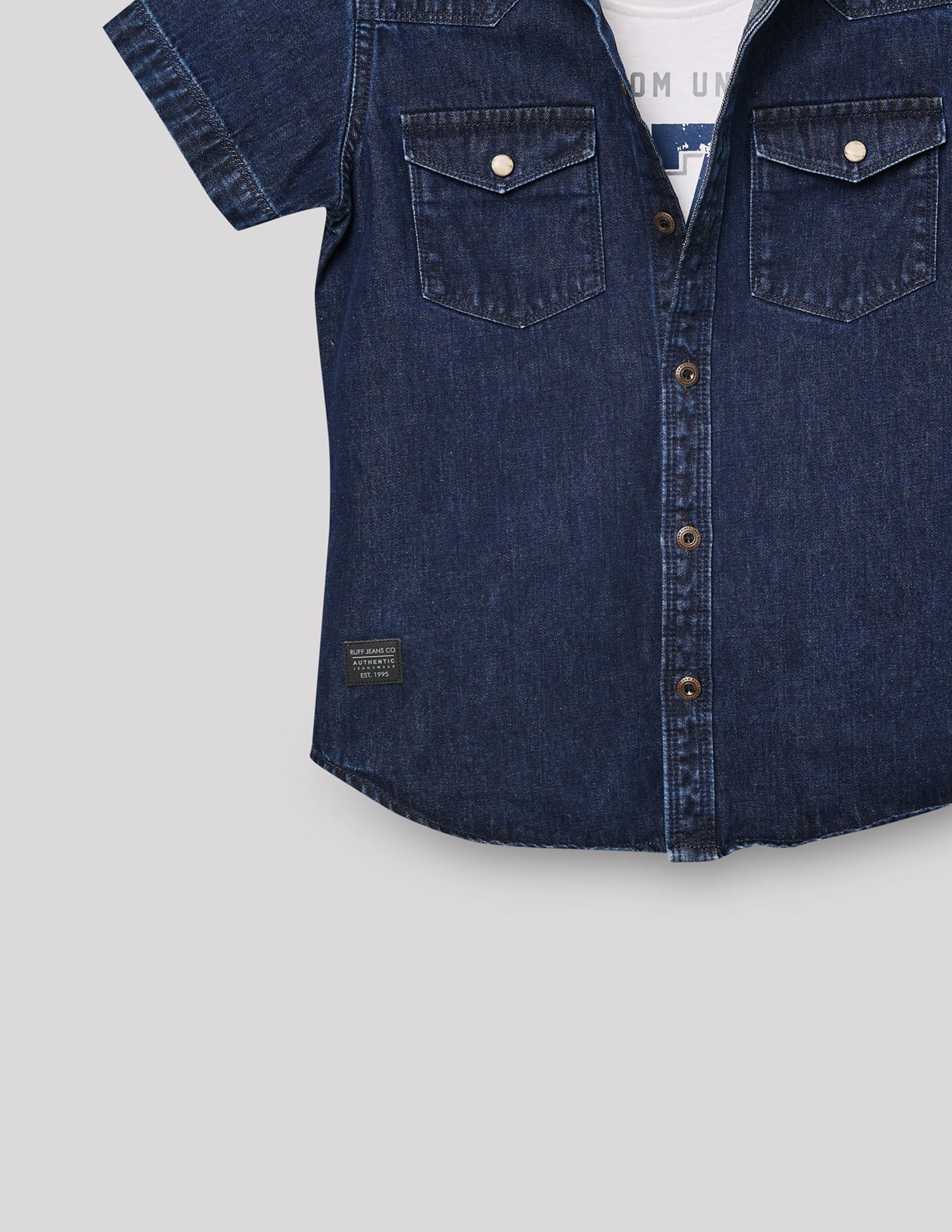 Boys Denim-X Cotton Denim Shirt – Half Sleeve