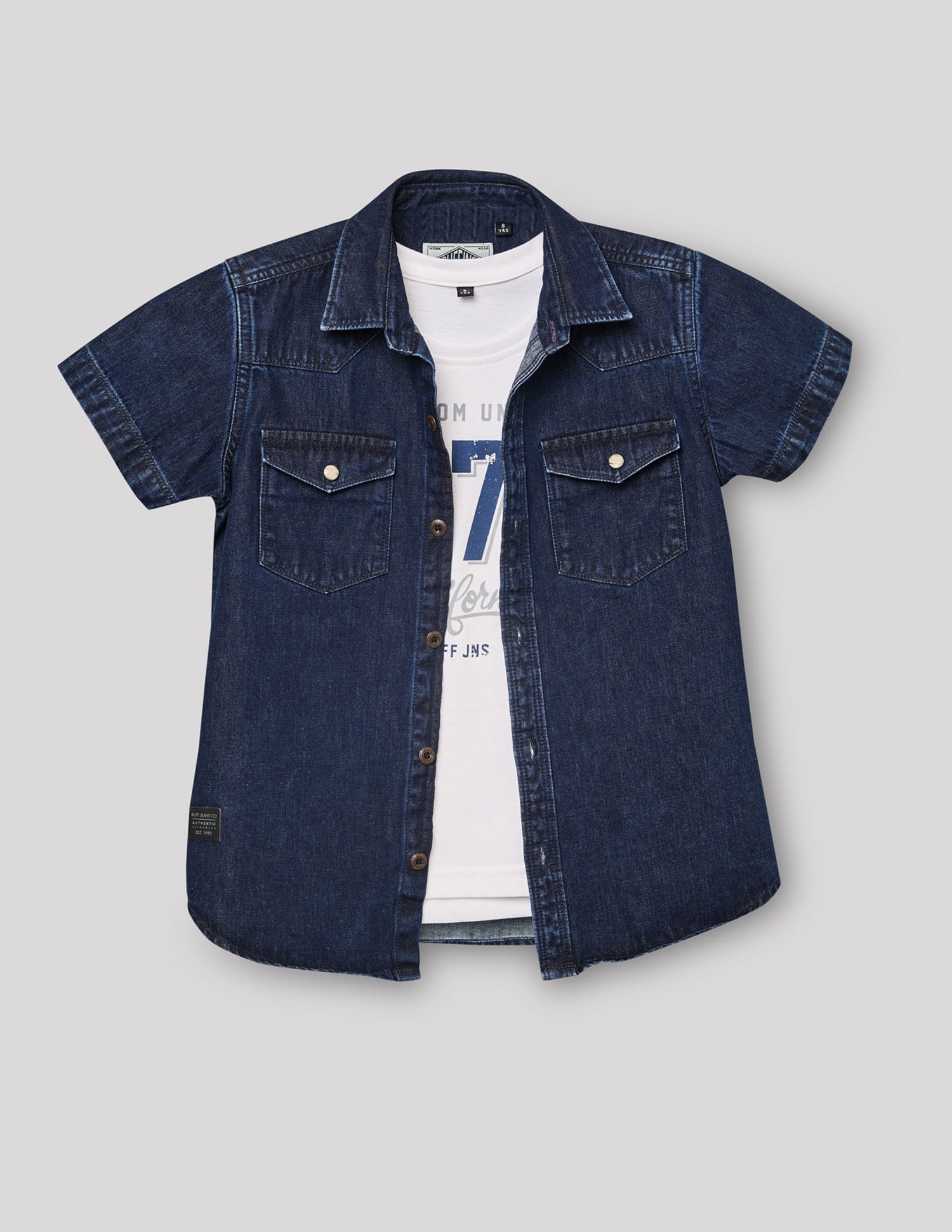 Boys Denim-X Cotton Denim Shirt – Half Sleeve