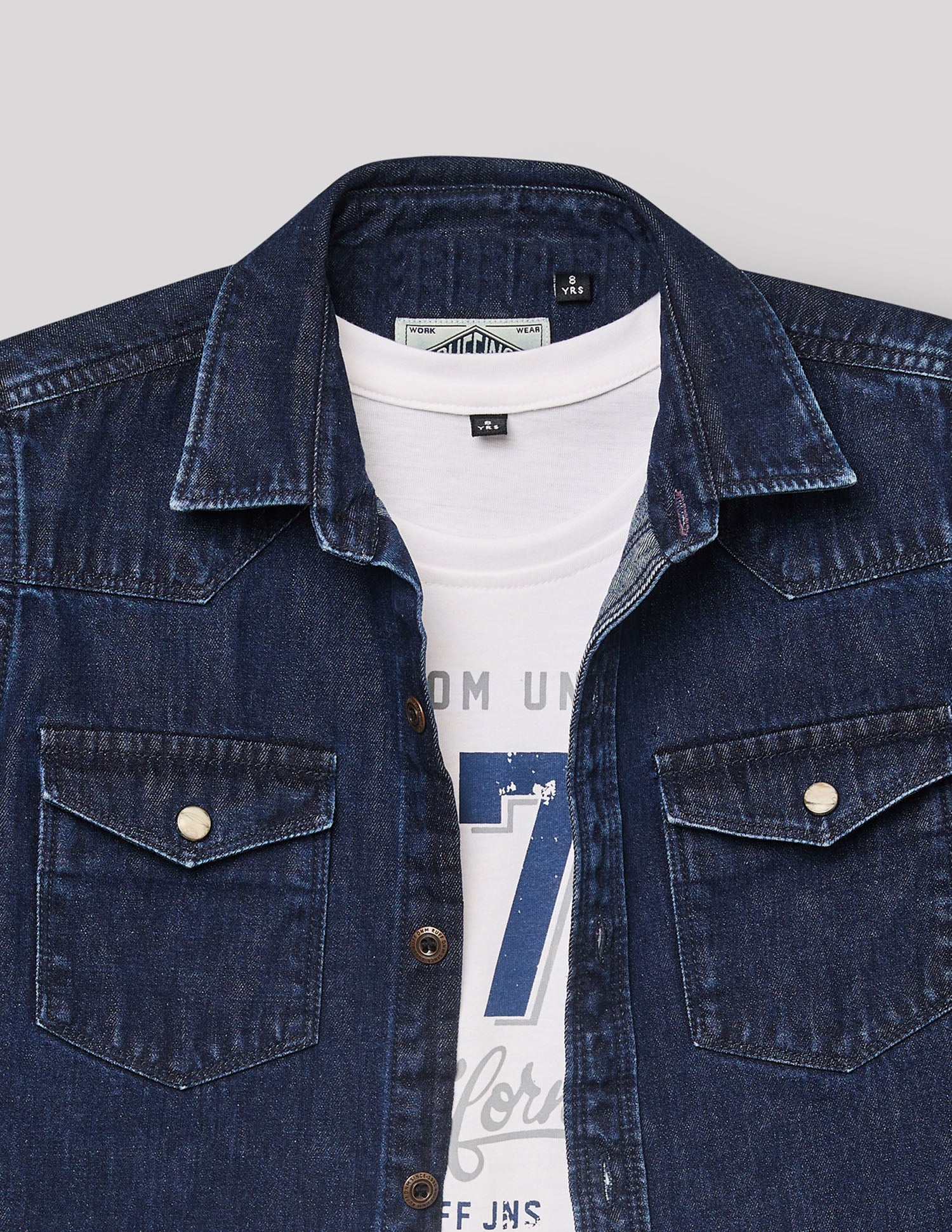 Boys Denim-X Cotton Denim Shirt – Half Sleeve