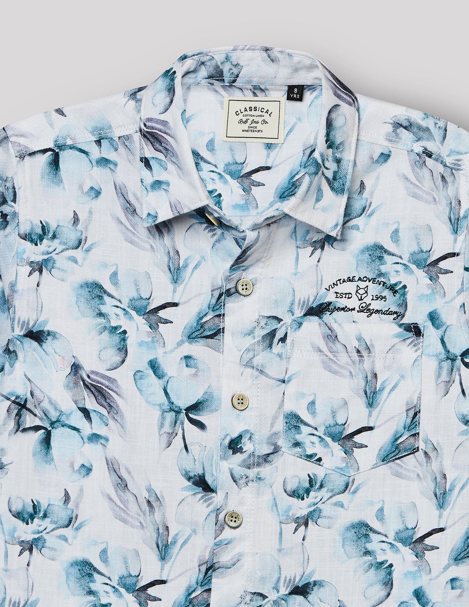 Boys Sky Cotton Casual Print Shirt – Full Sleeve