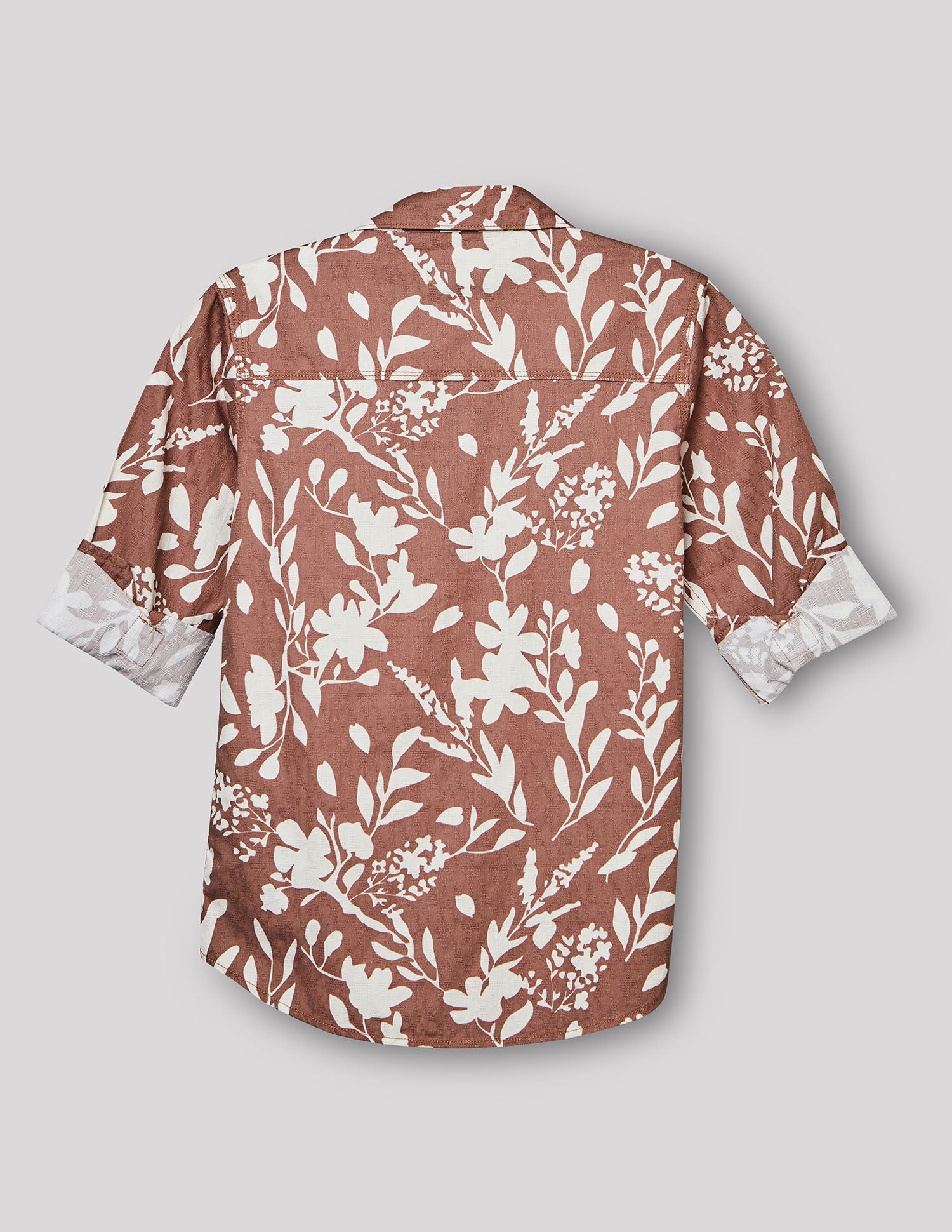 Boys Mauve Cotton Casual Print Shirt – Full Sleeve