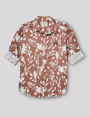 Boys Mauve Cotton Casual Print Shirt – Full Sleeve