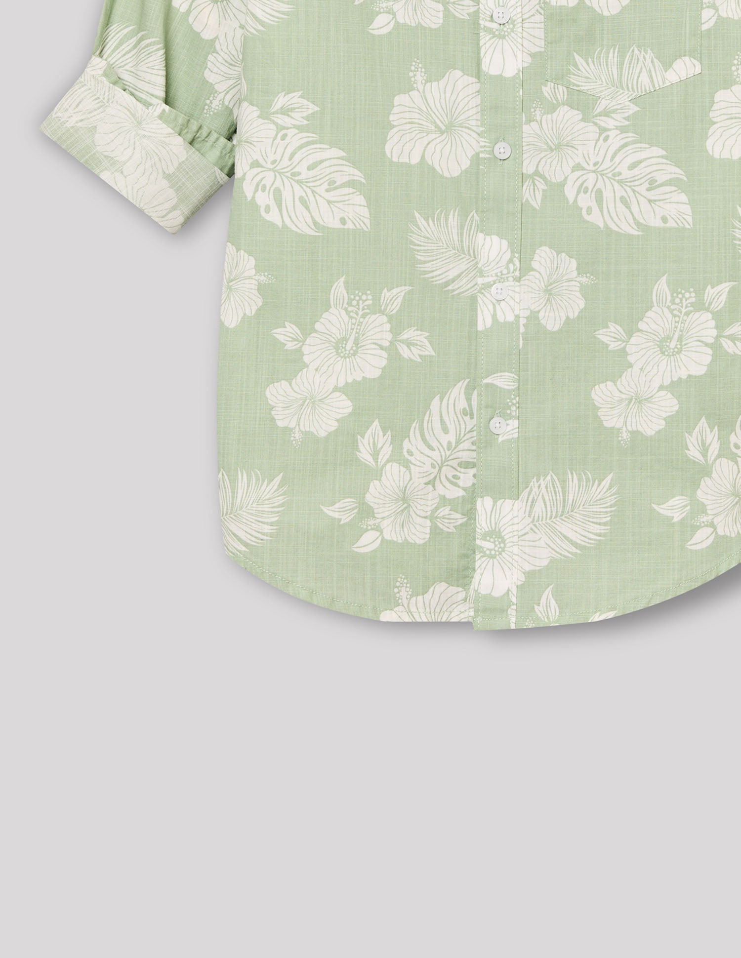 Boys Green Cotton Casual Print Shirt – Full Sleeve
