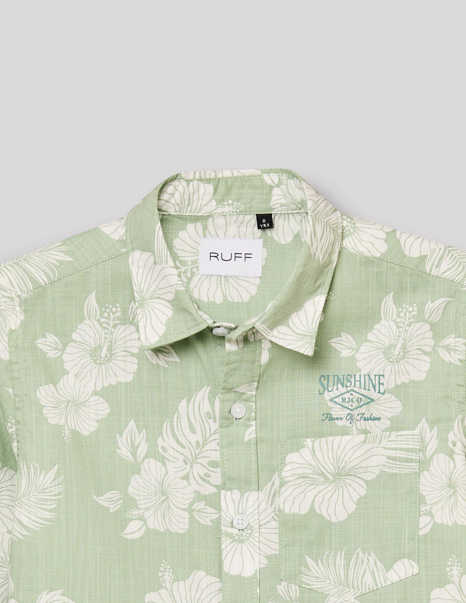 Boys Green Cotton Casual Print Shirt – Full Sleeve