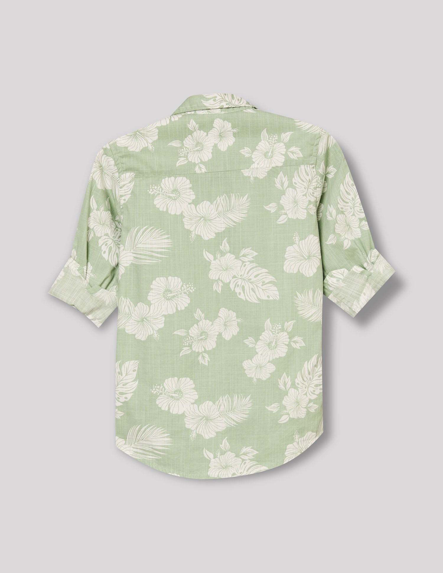 Boys Green Cotton Casual Print Shirt – Full Sleeve
