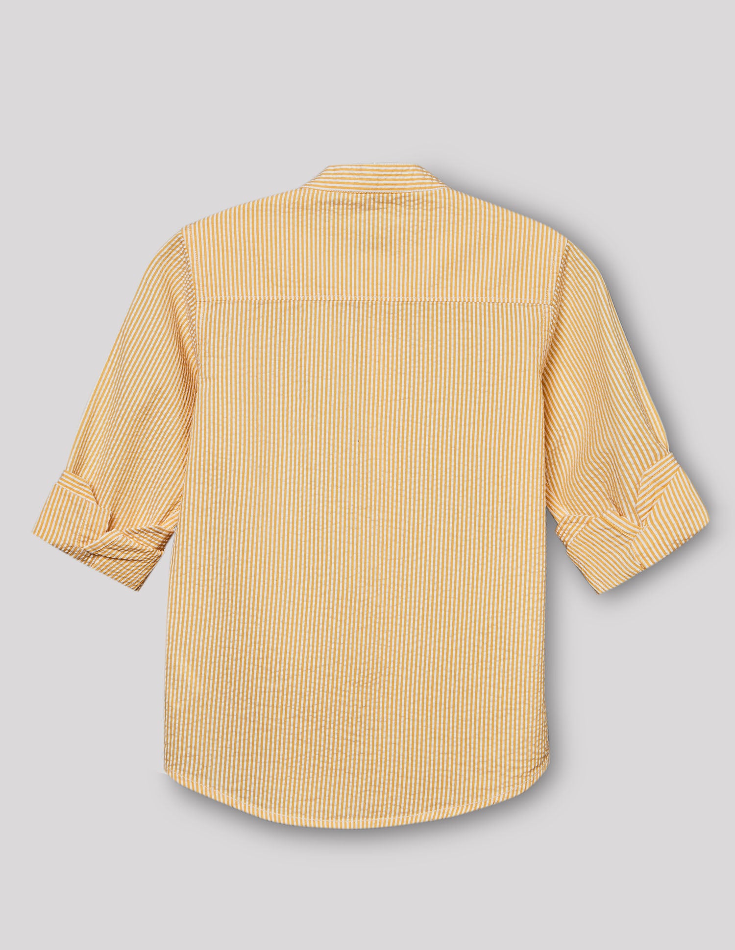 Boys Lemon Cotton Stripe Shirt – Full Sleeve