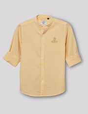 Boys Lemon Cotton Stripe Shirt – Full Sleeve