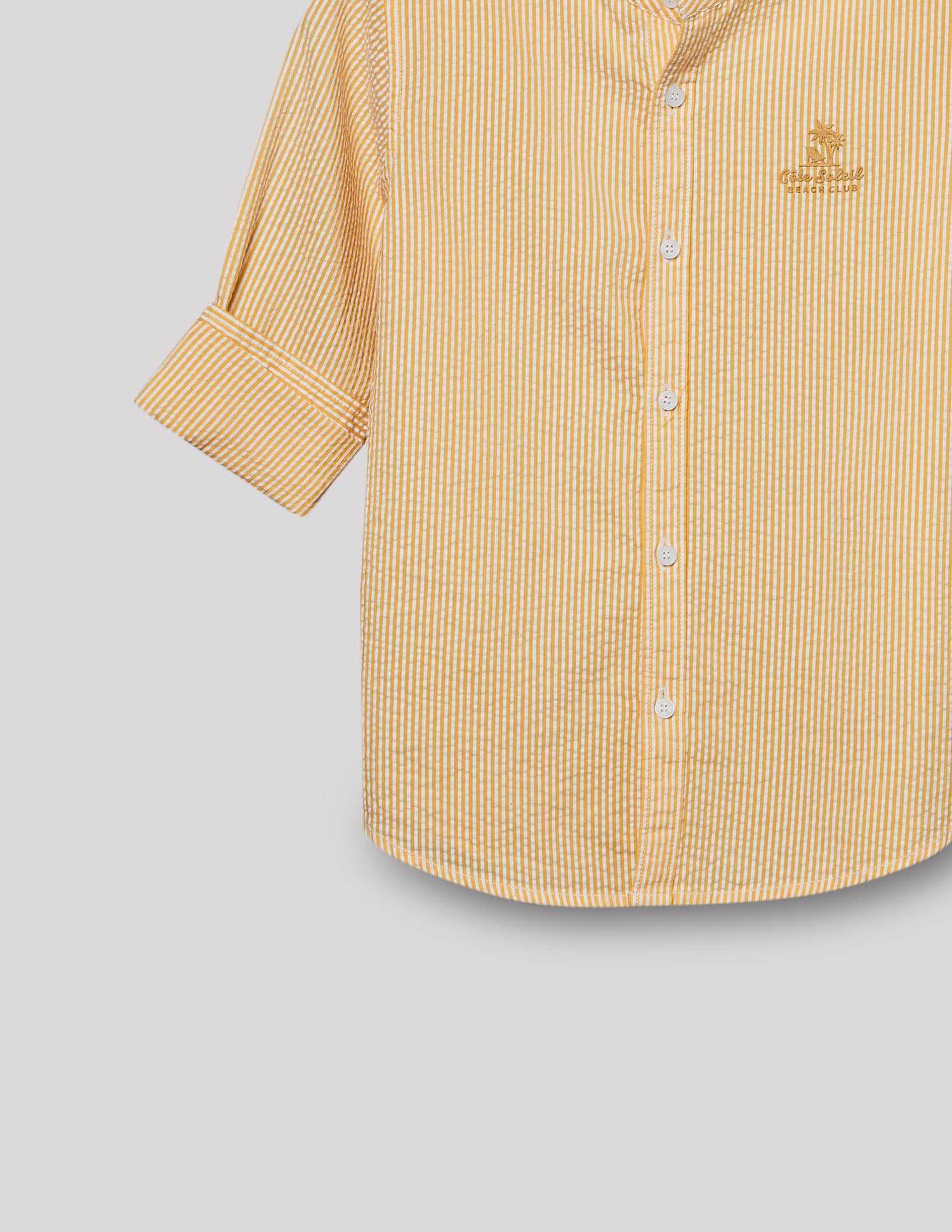 Boys Lemon Cotton Stripe Shirt – Full Sleeve