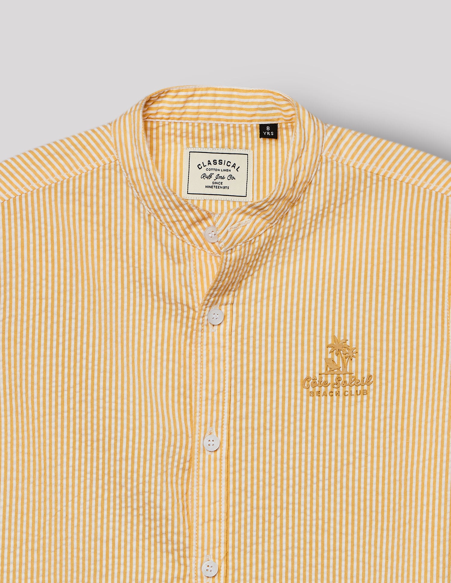 Boys Lemon Cotton Stripe Shirt – Full Sleeve