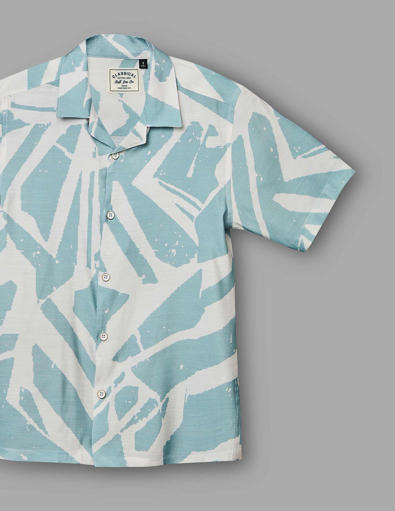 Boys Mint Cotton Casual Print Shirt – Half Sleeve