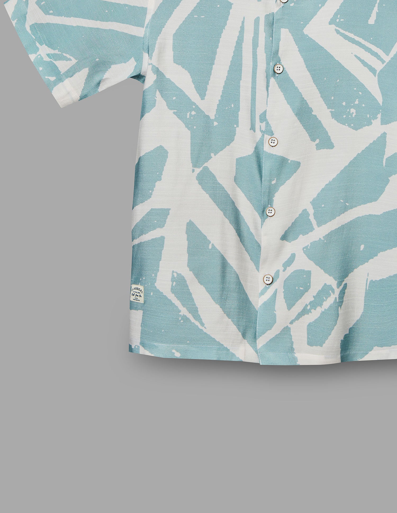 Boys Mint Cotton Casual Print Shirt – Half Sleeve