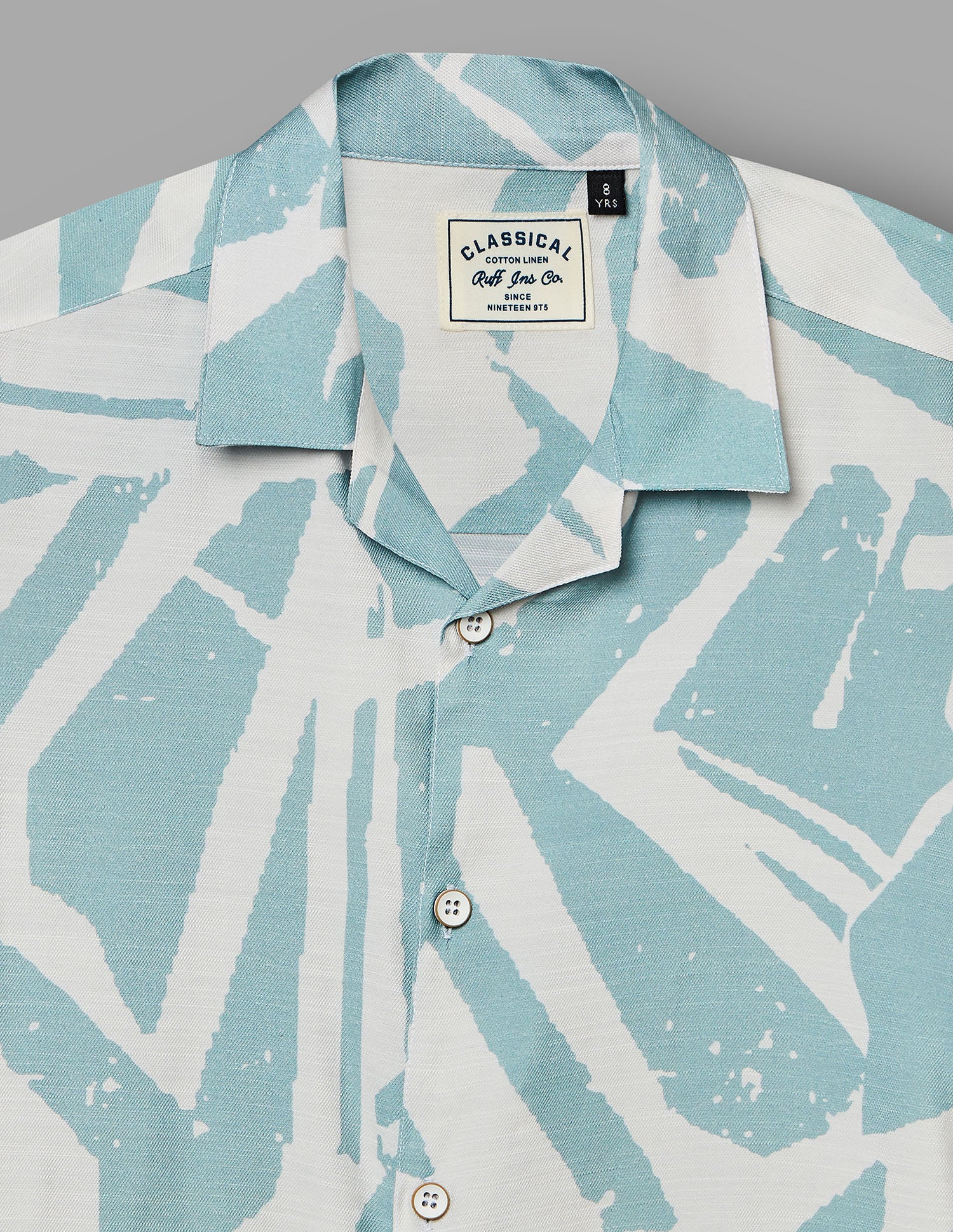 Boys Mint Cotton Casual Print Shirt – Half Sleeve