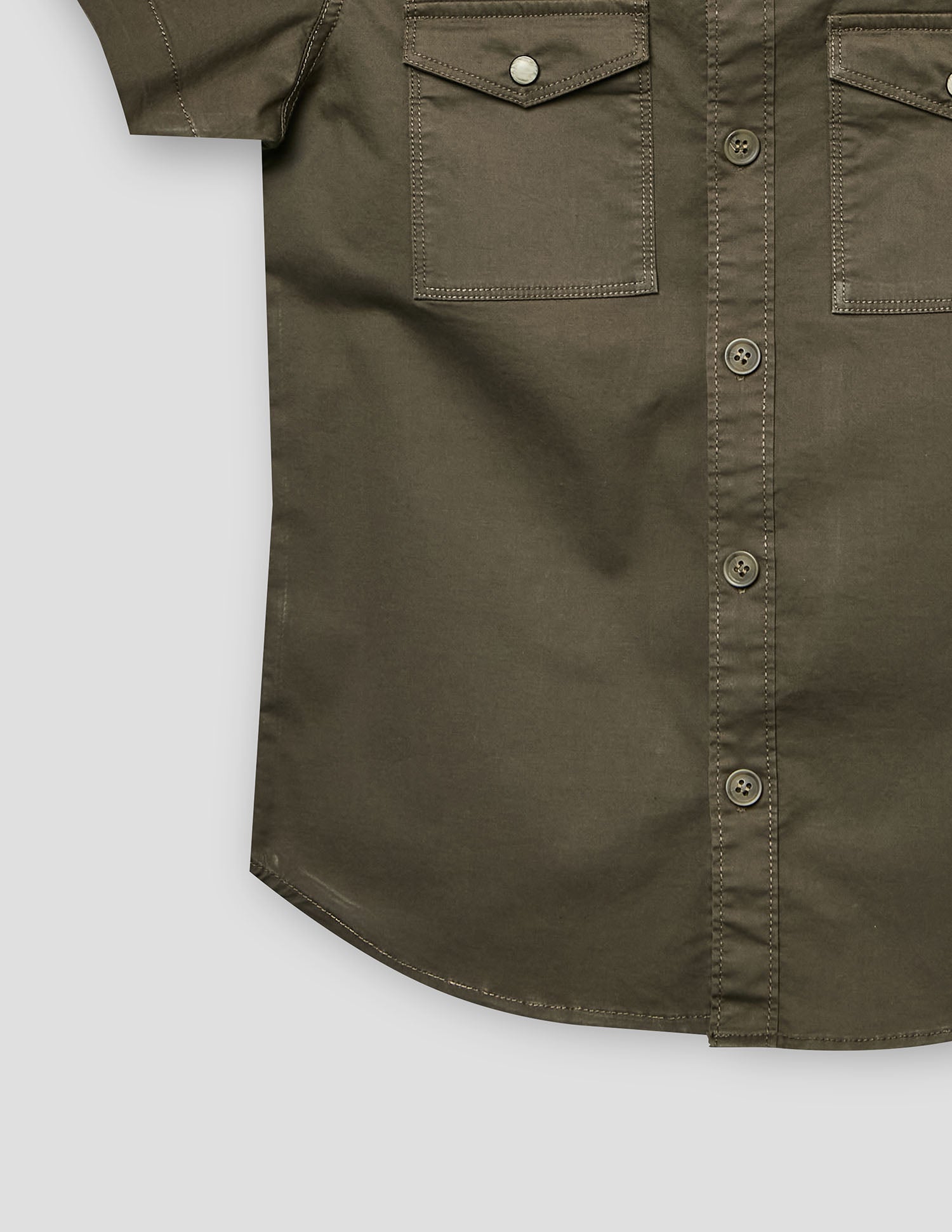 Boys Olive Cotton Cargo Shirt – Half Sleeve Casual