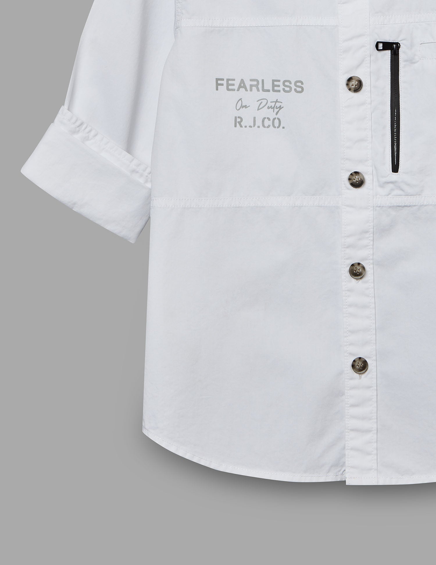 Boys White Cotton Stretch Cargo Shirt – Full Sleeve