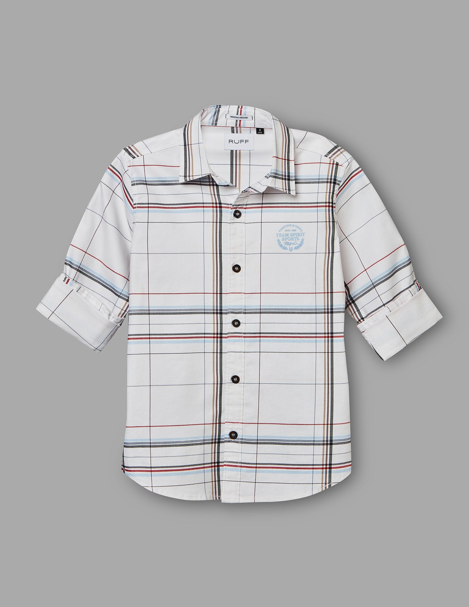 Boys White Cotton Checks Shirt – Half Sleeve Casual