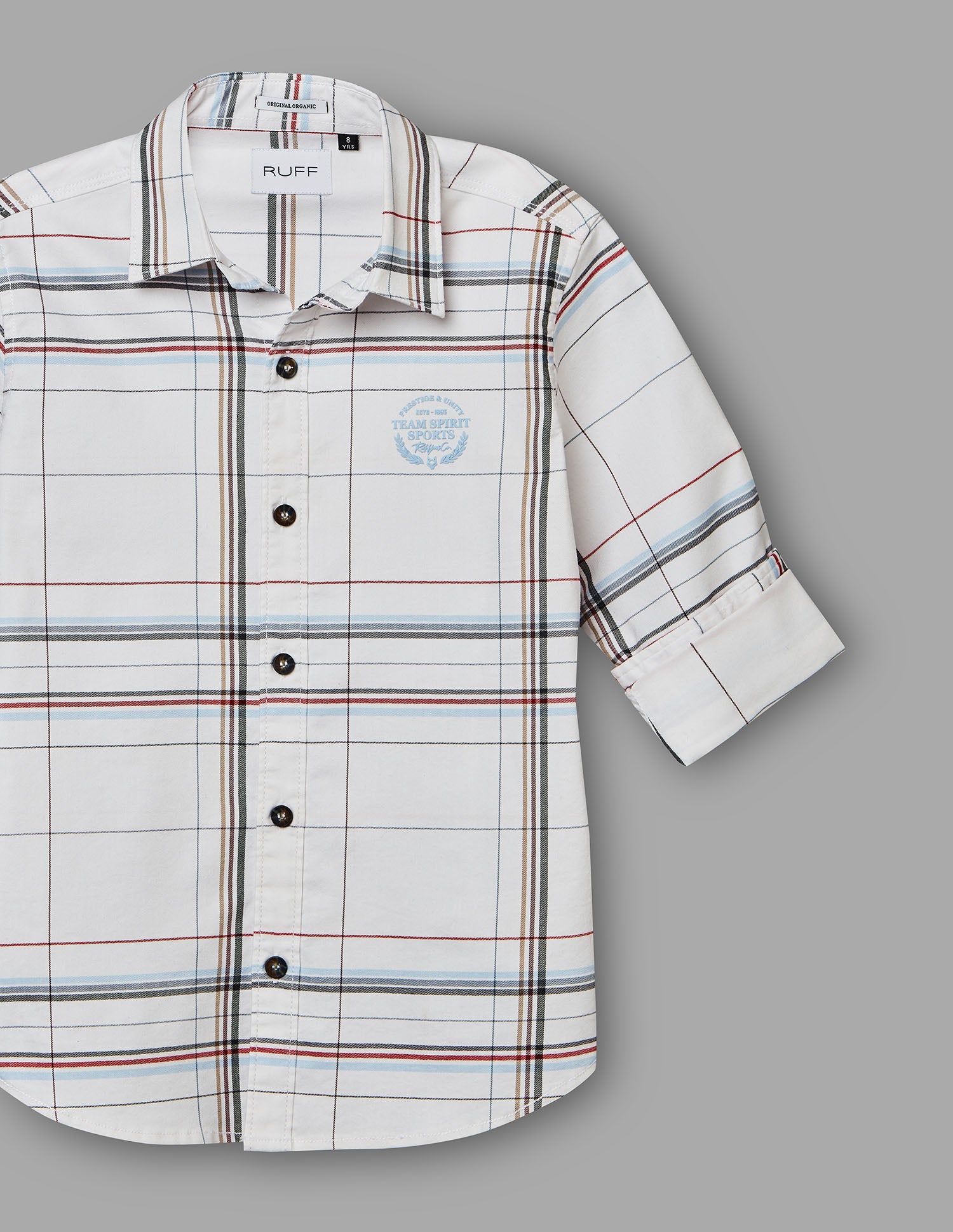 Boys White Cotton Checks Shirt – Half Sleeve Casual