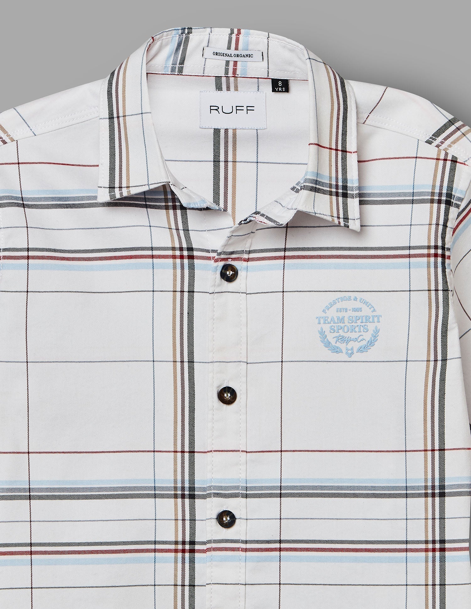 Boys White Cotton Checks Shirt – Half Sleeve Casual