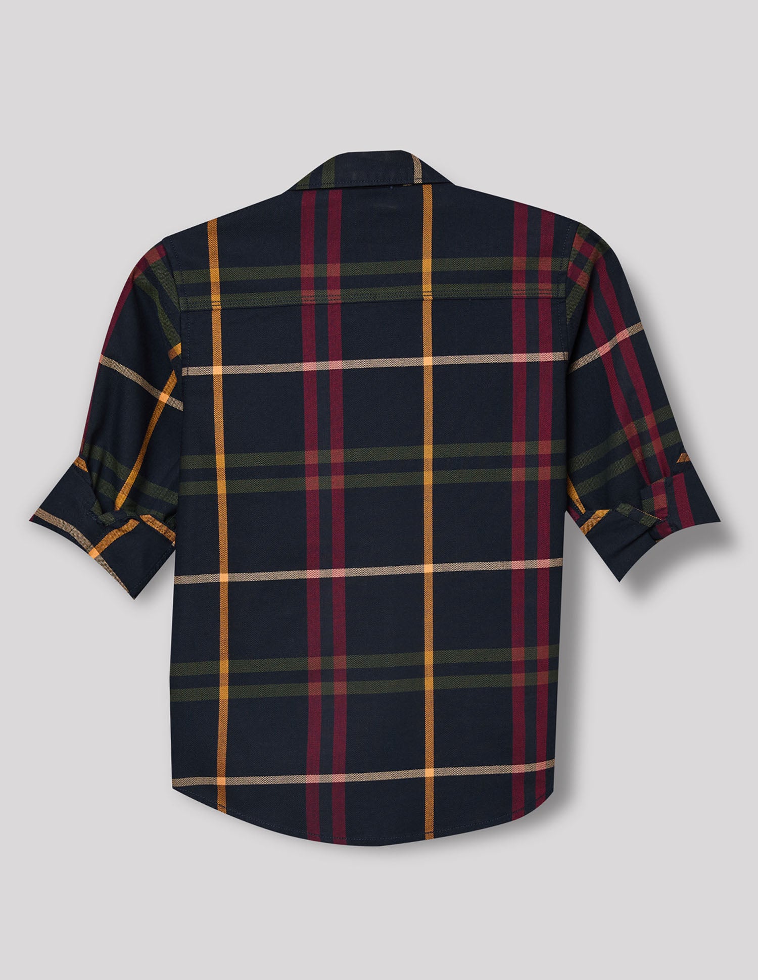Boys Navy Smart Fashion Checked Cotton Shirt – Regular Fit