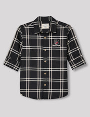 Boys Black Cotton Checks Shirt – Full Sleeve
