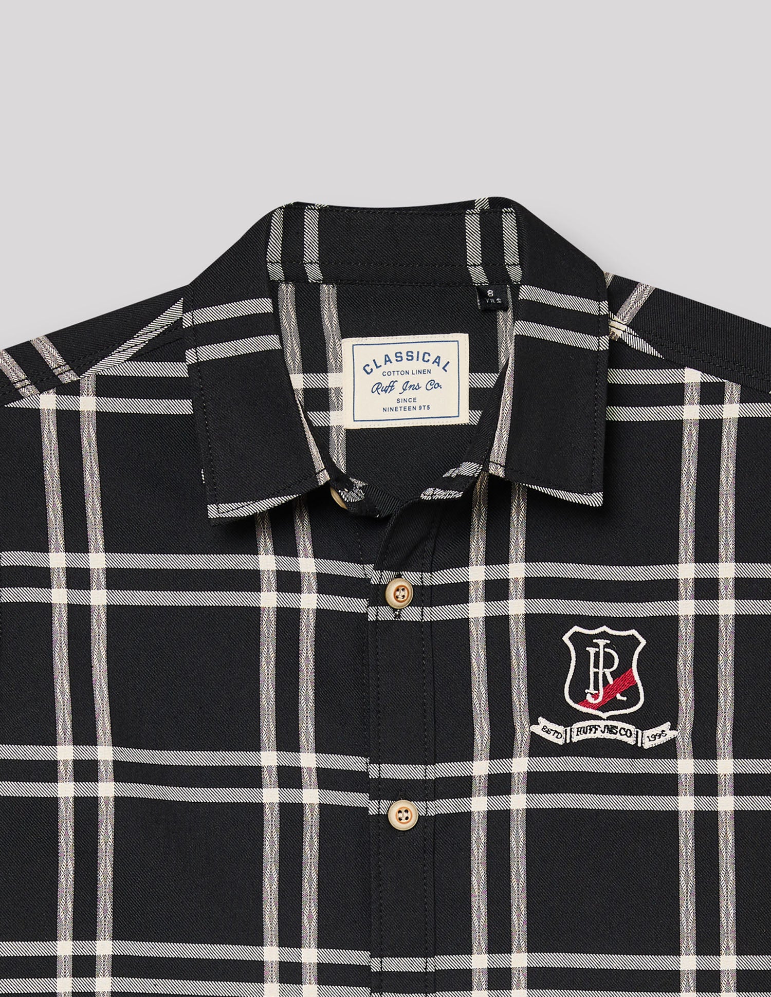 Boys Black Cotton Checks Shirt – Full Sleeve