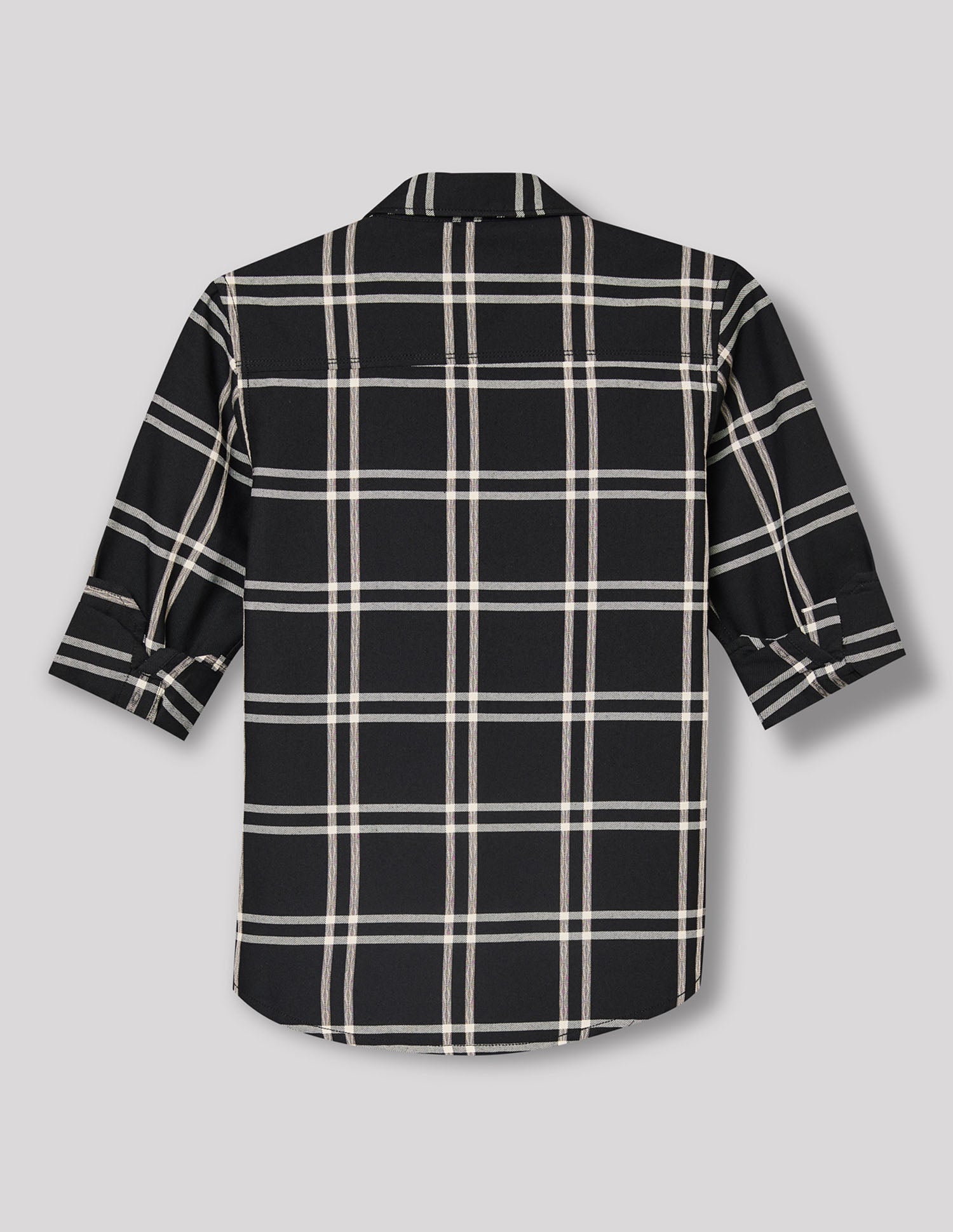 Boys Black Cotton Checks Shirt – Full Sleeve