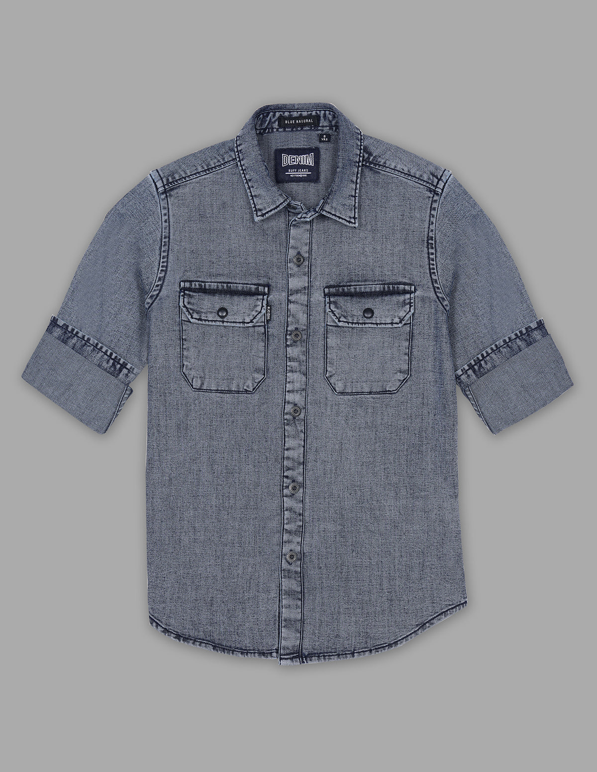 Boys Indigo 100% Cotton Denim Shirt