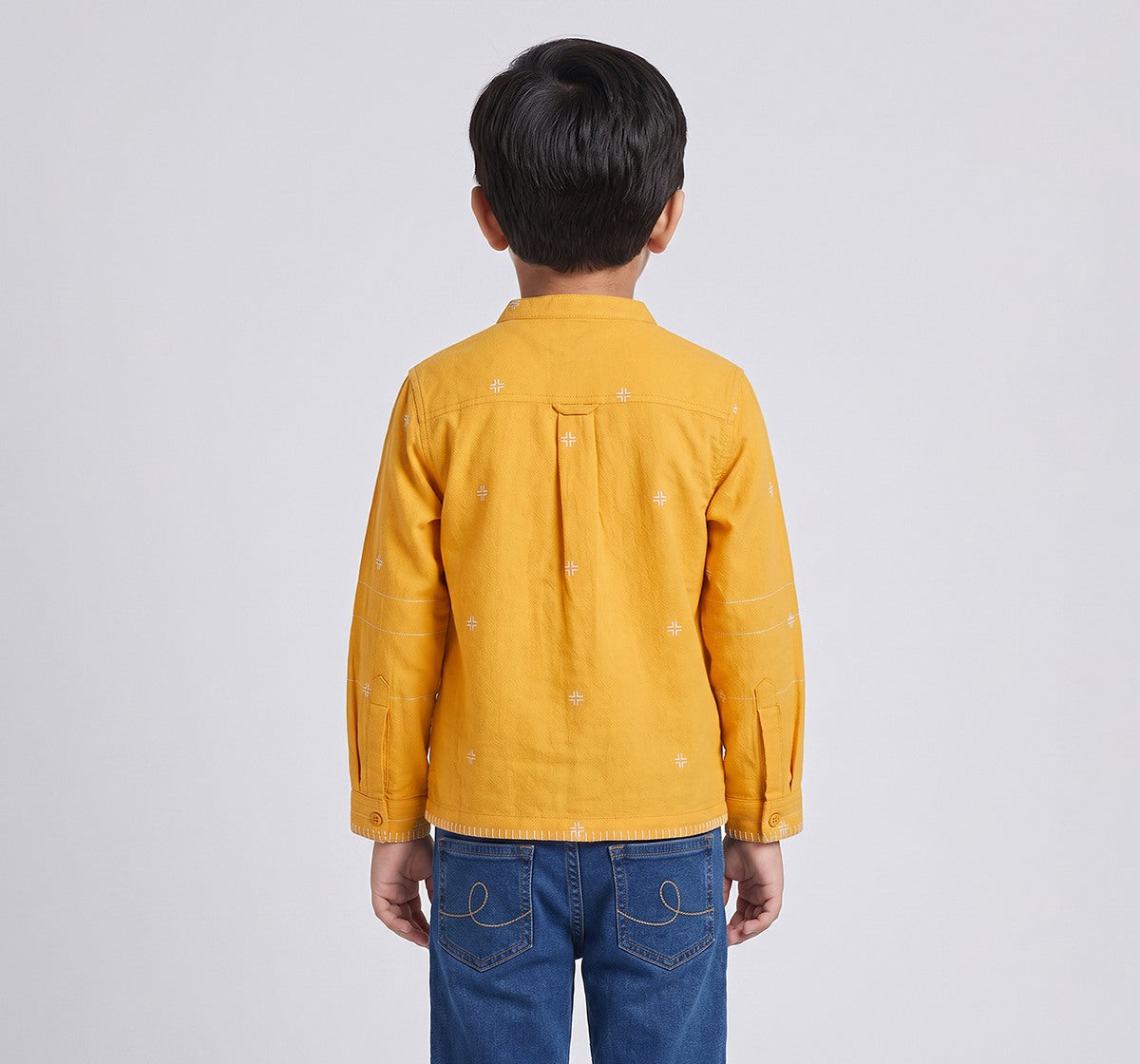 All Over Embroidered Shacket Yellow