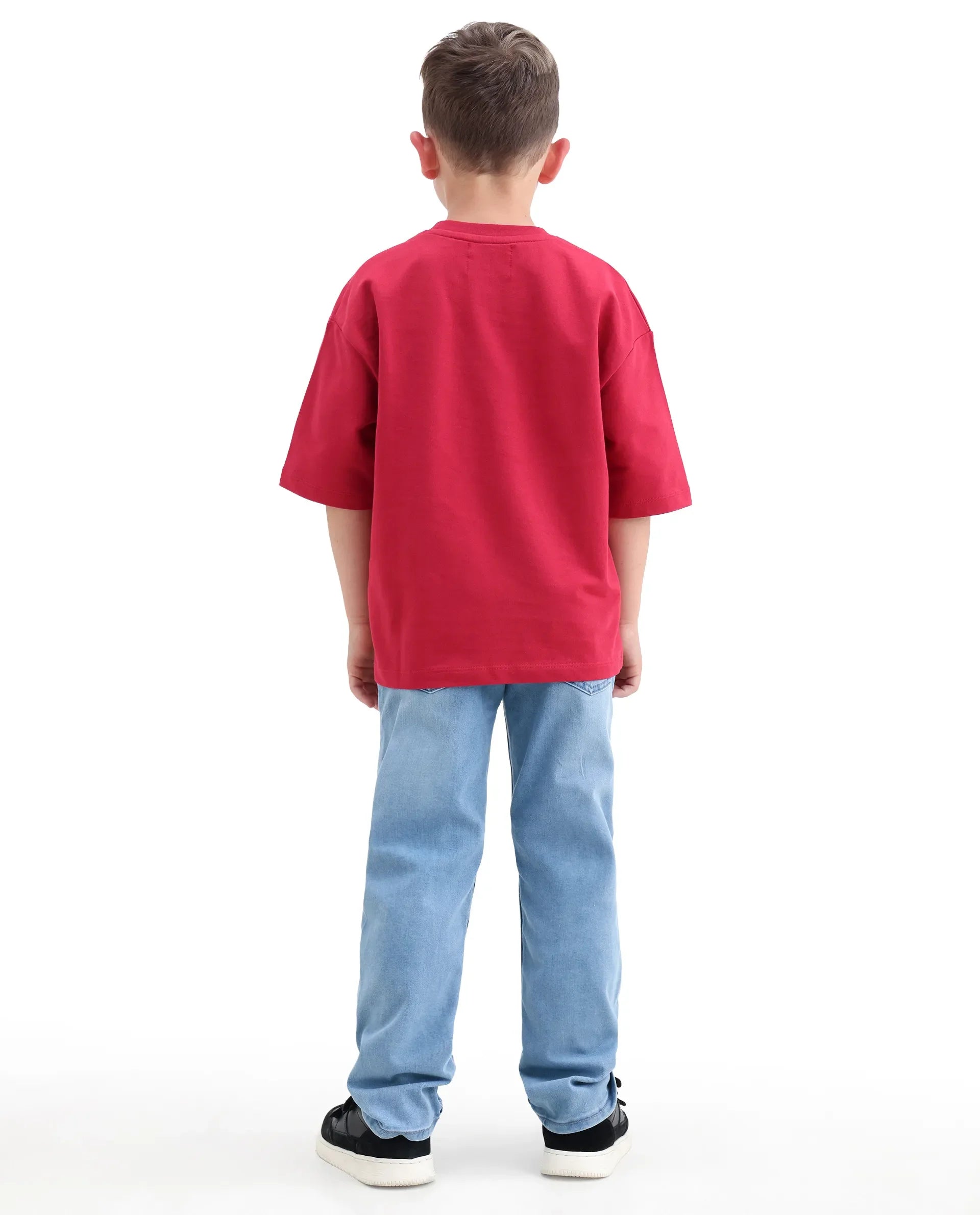 Rare Ones Boys Light Blue Regular Fit Cotton Blend Jeans