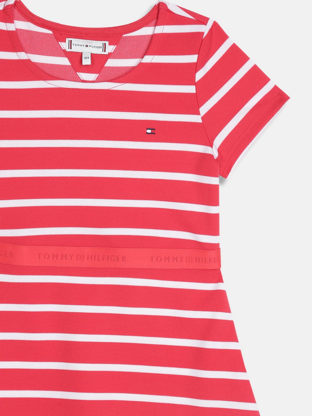 Girls Red Alert Striped A-Line Dress