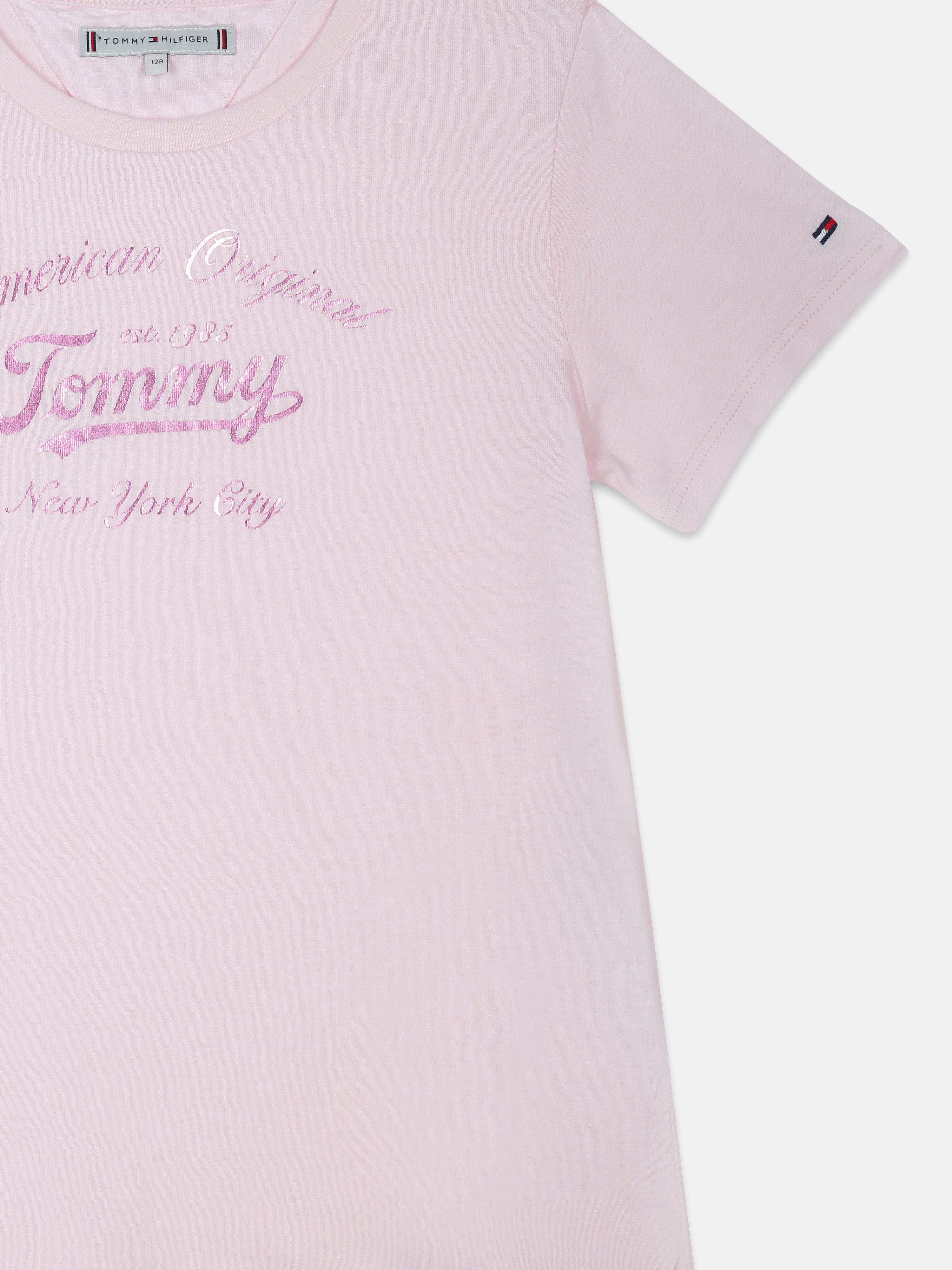 Girls Pink Logo Cotton Blend Casual Knit Top